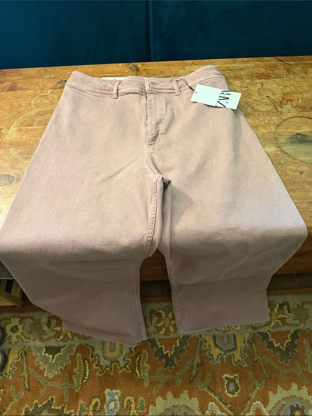 Zara Dusty Rose Straight-Leg Jeans